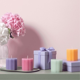 Fleur Bleu Pillar Candle