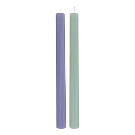 Fleur Bleu Taper Candle Bleu Vert Set of Two