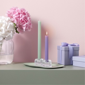 Fleur Bleu Taper Candle Bleu Vert Set of Two
