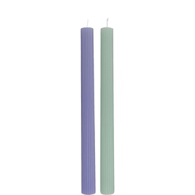 Fleur Bleu Taper Candle Bleu Vert Set of Two