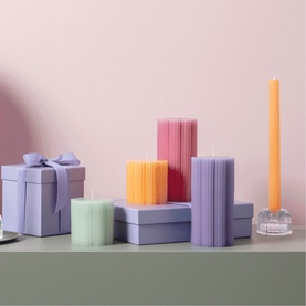 Fleur Bleu Pillar Candle