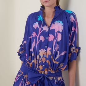 Majorelle Tie-Dye Mini Shirt Dress
