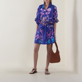 Majorelle Tie-Dye Mini Shirt Dress