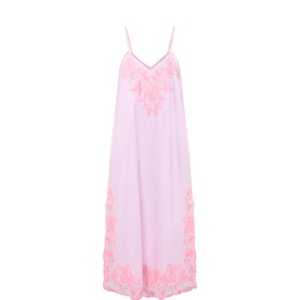 Butterfly Embroidered Slip Dress