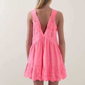Embroidered Mini Flared Dress