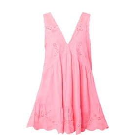 Embroidered Mini Flared Dress