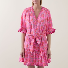 Patch Pocket Floral Mini Dress