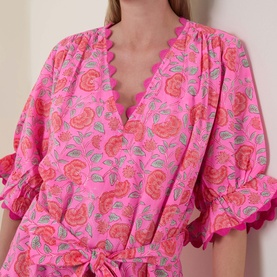 Patch Pocket Floral Mini Dress