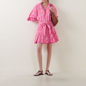 Patch Pocket Floral Mini Dress