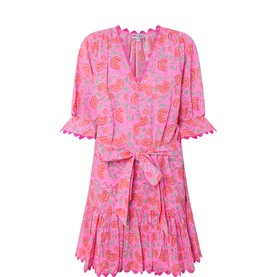 Patch Pocket Floral Mini Dress