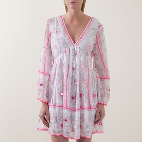 Mirror Embroidered Floral Mini Dress