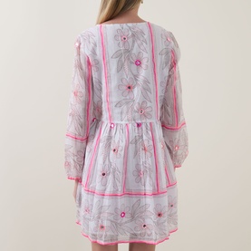 Mirror Embroidered Floral Mini Dress