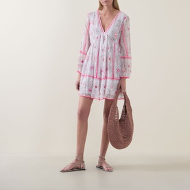 Mirror Embroidered Floral Mini Dress