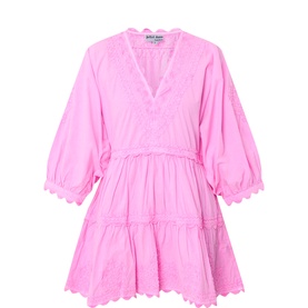 Flamingo Embroidered Mini Dress