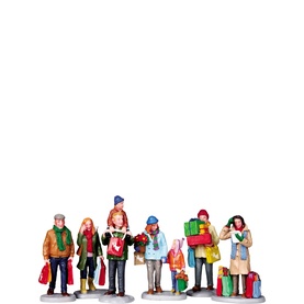 Holiday Shoppers Figurines Set of Six