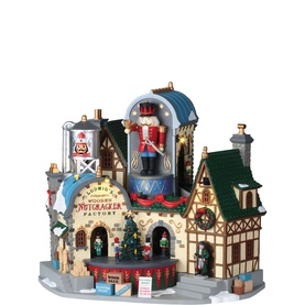 Ludwig's Wooden Nutcracker Factory Animated Building 28cm