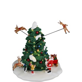 Reindeer Races Animated Scene 21cm
