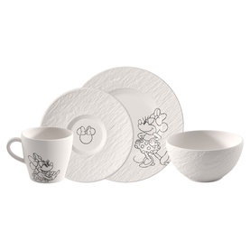Manufacture Rock Blanc Mickey Mouse 4-Piece Breakfast Set