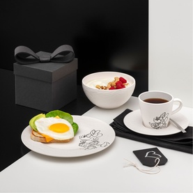 Manufacture Rock Blanc Mickey Mouse 4-Piece Breakfast Set