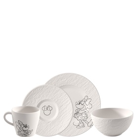 Manufacture Rock Blanc Mickey Mouse 4-Piece Breakfast Set