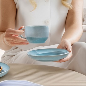 Perlemor Aqua Saucer Coffee Cup