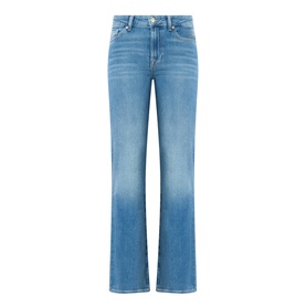 Seven Jeans The Leggy Bootcut Jeans in Coastline, mid-rise with five-pocket styling, bootcut leg and mid-wash stretch denim finish