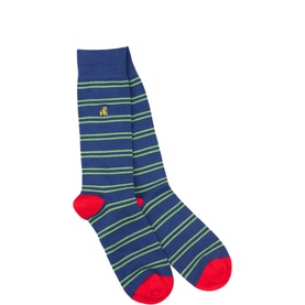 Green & Teal Striped Socks