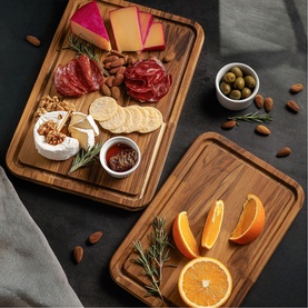 Teak Cutting Board Two-Piece Set