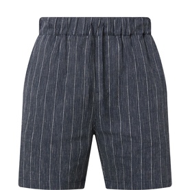 Ticking Logo Striped Shorts