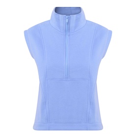 Spanx BoostUp Half-Zip Sweatshirt in Hyacinth with funnel neck, cap sleeves, half-zip fastening and seam details