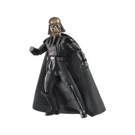 Star Wars Darth Vader action figure with black cape and armour, gold-toned helmet detail, posed in dynamic stance