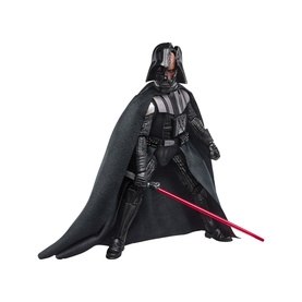 Star Wars Darth Vader action figure in black armour and cape, wielding red lightsaber, detailed collectible toy