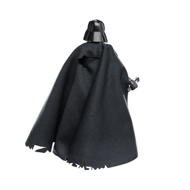Star Wars Darth Vader action figure in black cape and armour, lightsaber accessory, rear three-quarter view