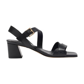 Asymmetric Buckle Block Heels