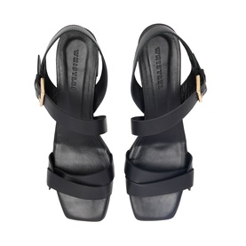 Asymmetric Buckle Block Heels
