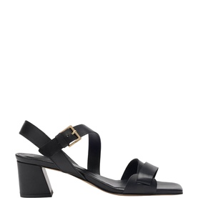 Asymmetric Buckle Block Heels