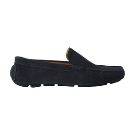 KG by Kurt Geiger blue suede driving loafer with moccasin toe seam and textured rubber sole