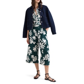 Josie Floral Print Cropped Trousers