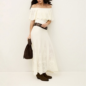 Serta Stitch Detail Pleated Skirt