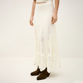 Serta Stitch Detail Pleated Skirt