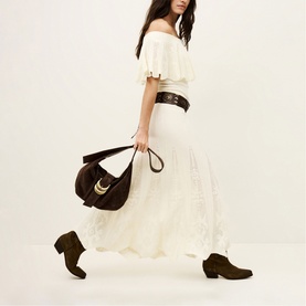 Serta Stitch Detail Pleated Skirt