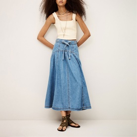 Lonia Eyelet Denim Skirt