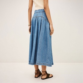 Lonia Eyelet Denim Skirt