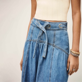 Lonia Eyelet Denim Skirt