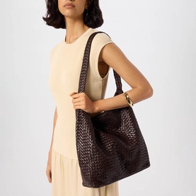 Woven Leather Shoulder Bag