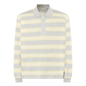 Ami de Ceour Striped Long-Sleeved Polo Shirt