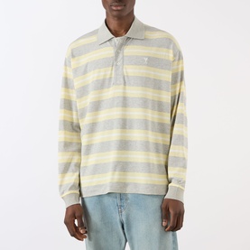 Ami de Ceour Striped Long-Sleeved Polo Shirt