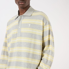 Ami de Ceour Striped Long-Sleeved Polo Shirt