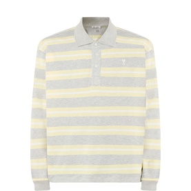Ami de Ceour Striped Long-Sleeved Polo Shirt