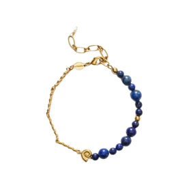 Deep Blue Beaded Chain Bracelet
